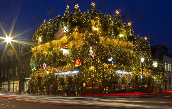 Picture lights, holiday, England, London, new year, Christmas, Notting Hill