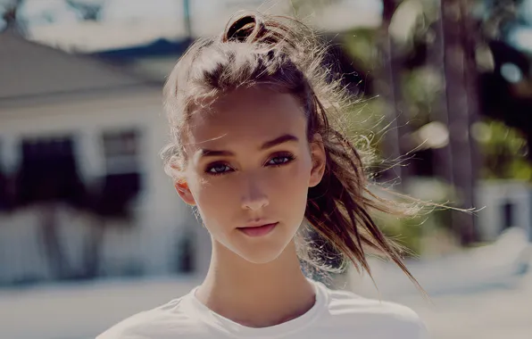 Look, girl, face, photo, bokeh, Rachel Cook