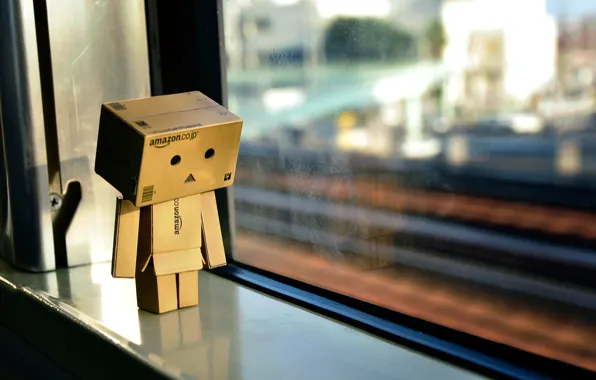 Light, reflection, box, toy, window, light, cardboard, danbo