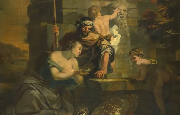 Picture oil, picture, canvas, mythology, Gerard de Lares, Granida and Daifilo