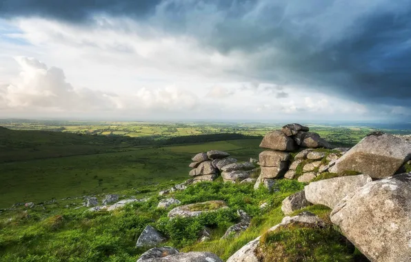 Picture stones, valley, horizon