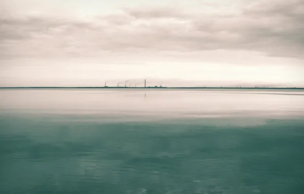 The city, River, Retro, Landscape, Lipetsk, NLMK, NLMK, Novolipetsk steel
