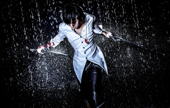 Weapons, rain, the game, guy, cosplay, Hero Warz