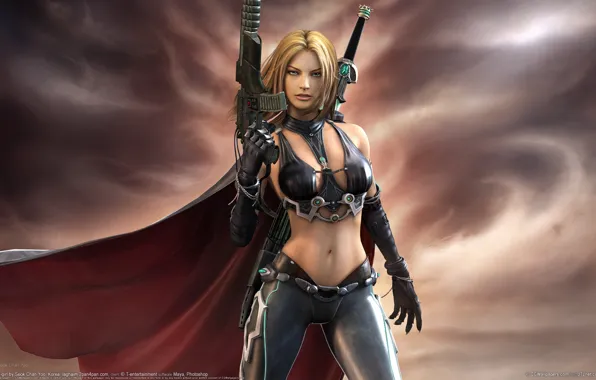 Weapons, Sword, Seok Chan Yoo, CG Wallpapers, Cloak, Machine