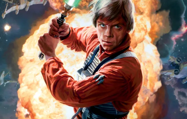 Fire, The explosion, Star Wars, Sword, Jedi, Jedi, Episode 5, Luke Skywalker