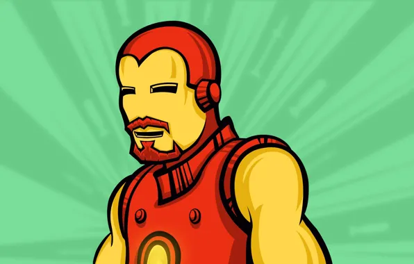 Mustache, hero, Iron man, retro, Iron Man, Marvel, comic, comics