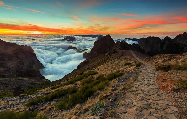 The sky, clouds, rocks, Madeira