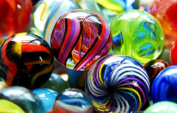 Glass, balls, patterns, the game, plastic, marbles