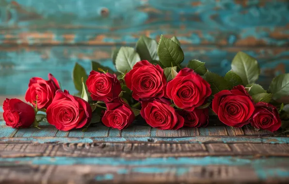 Flowers, holiday, Board, roses, bouquet, red, AI art, universal holiday background
