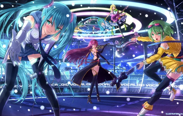 Music, scene, guitar, music, guitar, vocaloid, hatsune miku, Vocaloid