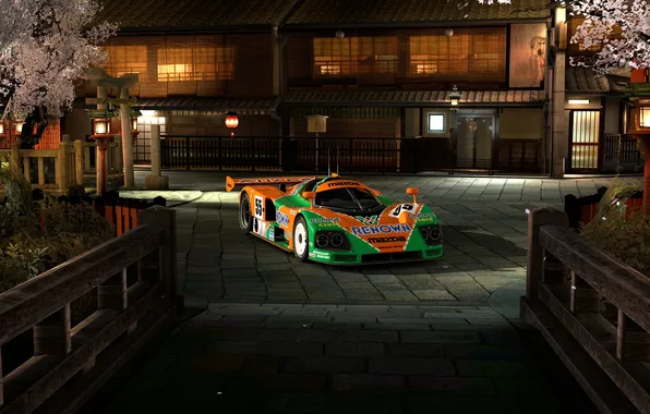 Trees, house, cars, Gran Turismo 5, racing, sports, mazda 787b