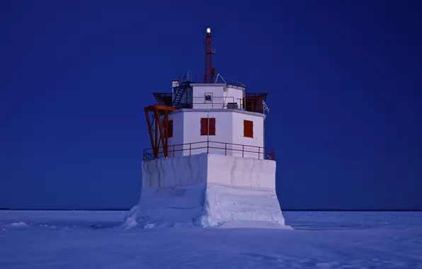 Winter, the sky, snow, Michigan, USA, Gros Cap Reef, Westons Iroquois Beach