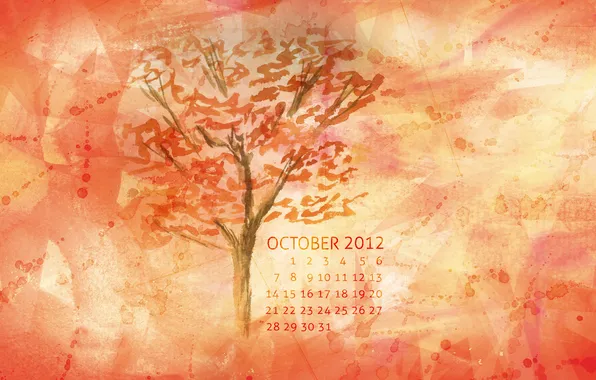 Picture autumn, orange, yellow, red, tree, a month, October, 2012