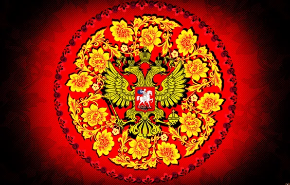 Background, Coat of arms, Russia, Khokhloma, madeinkipish, Ivan Ivanovich, Coat Of Arms Of Russia