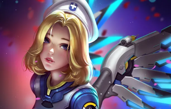 Wallpaper girl, Overwatch, Mercy