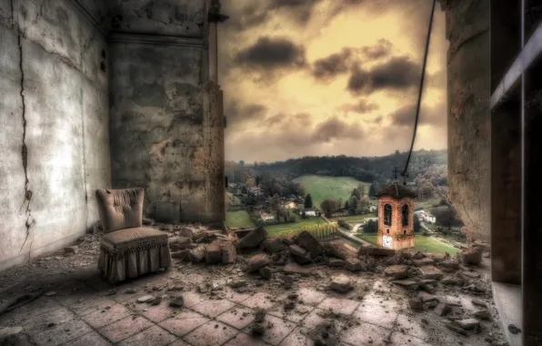 Room, wall, view, chair