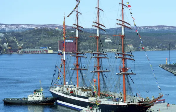 Sailboat, bark, Sedov