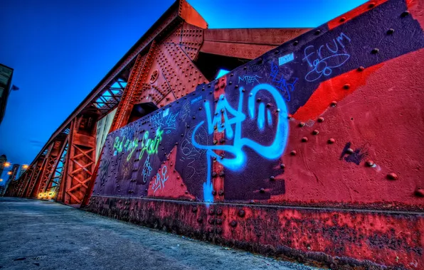 The city, street, graffiti
