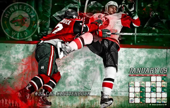 Ice, form, stick, hockey, skates, hockey, Cal Clutterbuck, minnesota wild