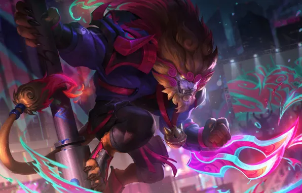 Picture games, art, League of Legends, LoL, skin, moba, Rengar, Street Demon