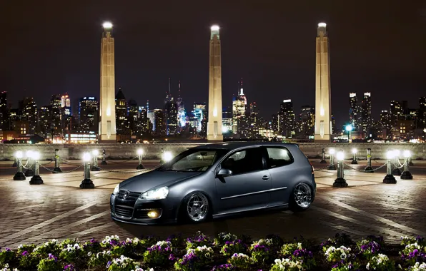 Picture night, the city, Golf, golf, Volkswagen, Volksvagen, mk5