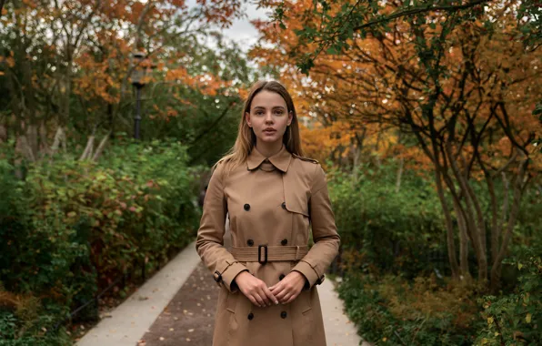 Picture autumn, girl, trees, portrait, beauty, Andrew Brandis, Natasha Udovenko, Andrey Brandis