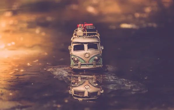 Reflection, puddle, machine
