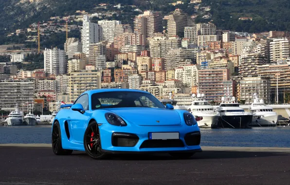 Porsche, Cayman, Blue, GT4