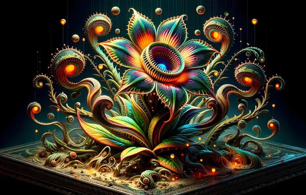Flower, balls, curls