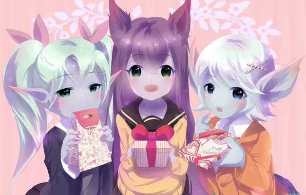 Gift, anime, art, girl, ears