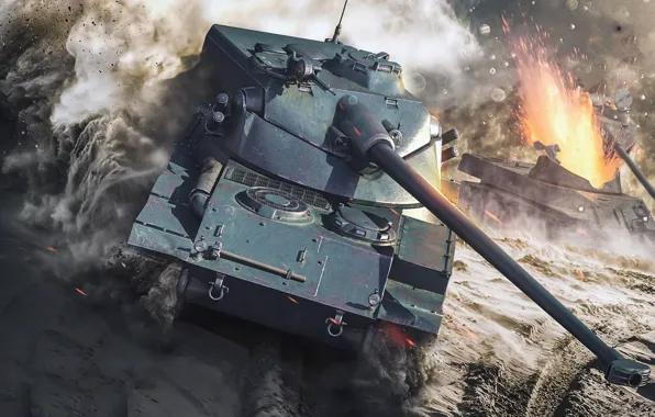 Wallpaper AMX-13/75, French Light Tank, World of Tanks