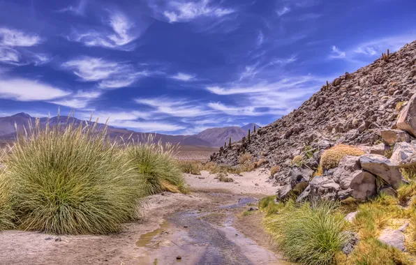 The sky, landscape, mountains, nature