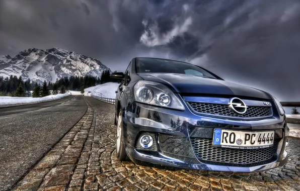 The sky, mountains, Opel