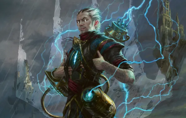 Eyes, zipper, Shine, device, male, flash, technician, Magic The Gathering