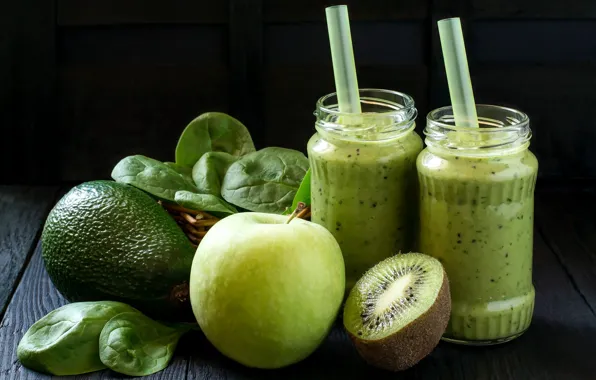 Picture apples, kiwi, drink, fruit, avocado, smoothies