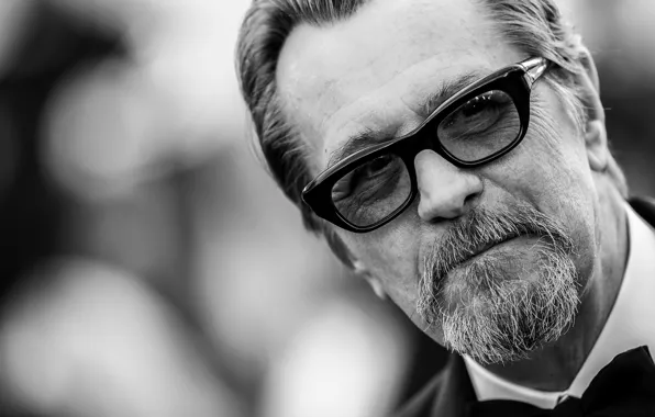 Picture look, pose, glasses, actor, black and white, Gary Oldman, filmmaker, Gary Oldman