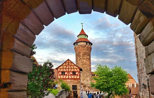 Tower, Germany, fortress, Nuremberg, Sinwell Tower