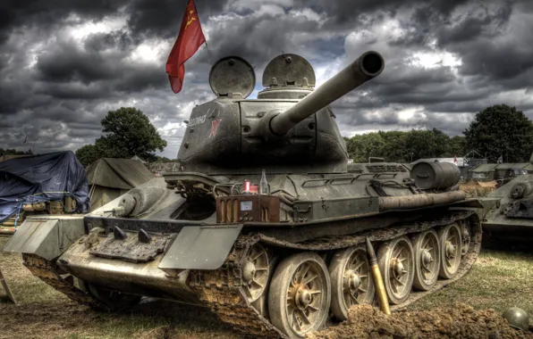 Victory, flag, tank