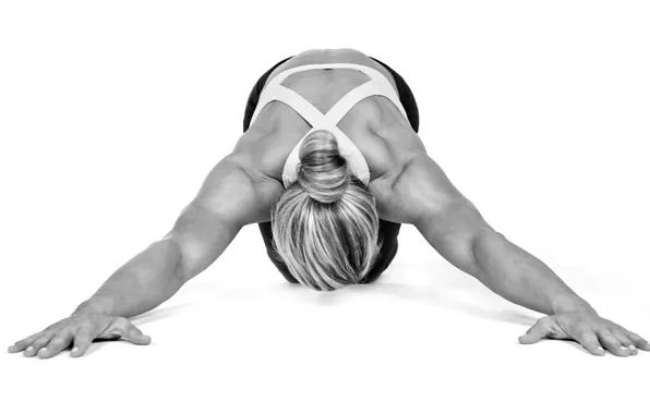 Picture white and black, stretching, yoga pose