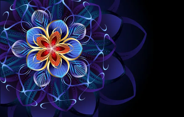 Picture flower, abstraction, pattern, flower, pattern, abstraction