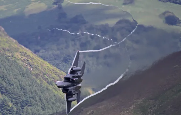 Aviation, wave, the air, aircraft, F15CreatingTurbulence