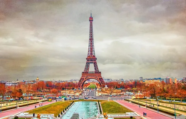 Picture autumn, the sky, trees, France, Paris, tower
