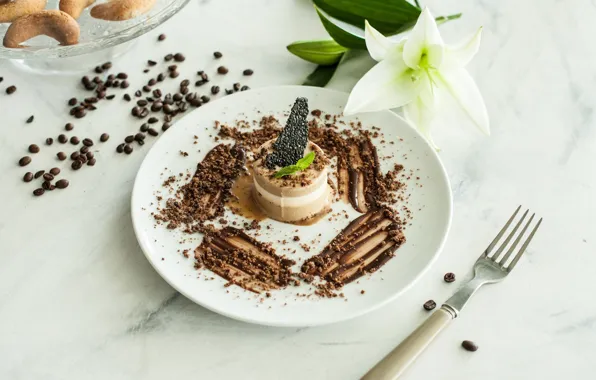 Chocolate, Lily, cookies, ice cream, mint, dessert, coffee beans