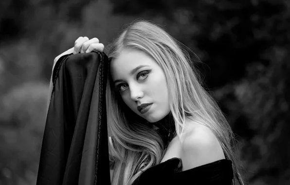 Girl, portrait, BW, Alice August