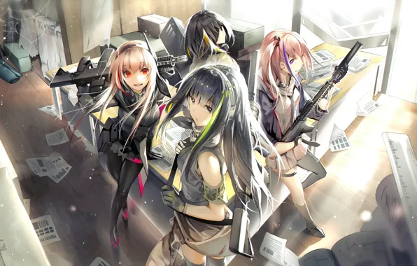 Picture gun, game, weapon, anime, rifle, japanese, bishojo, Girls Frontline