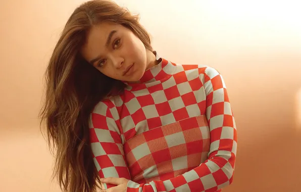 Look, background, portrait, actress, singer, brown hair, beauty, Hailee Steinfeld