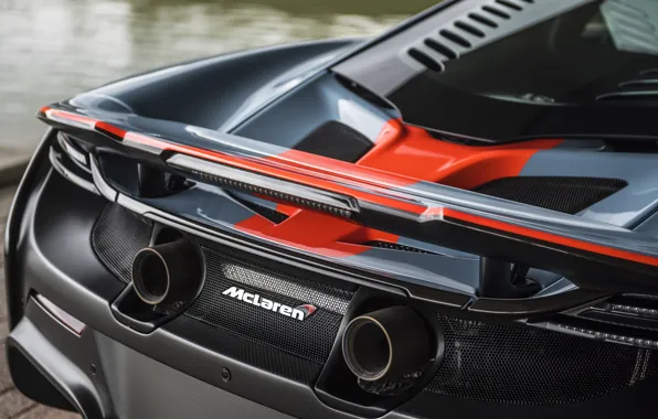 McLaren, rear view, 2018, MSO, 675LT, Gulf Racing