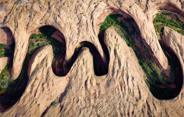 Mountains, river, Meandering Canyon