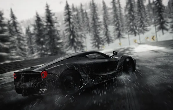 Picture car, Ferrari, logo, drift, game, supercar, blizzard, snow