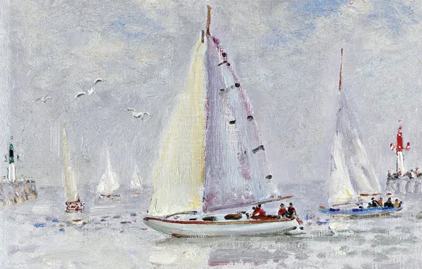 Picture sea, boat, sailboat, yacht, Andre Hamburg, Andre Hambourg